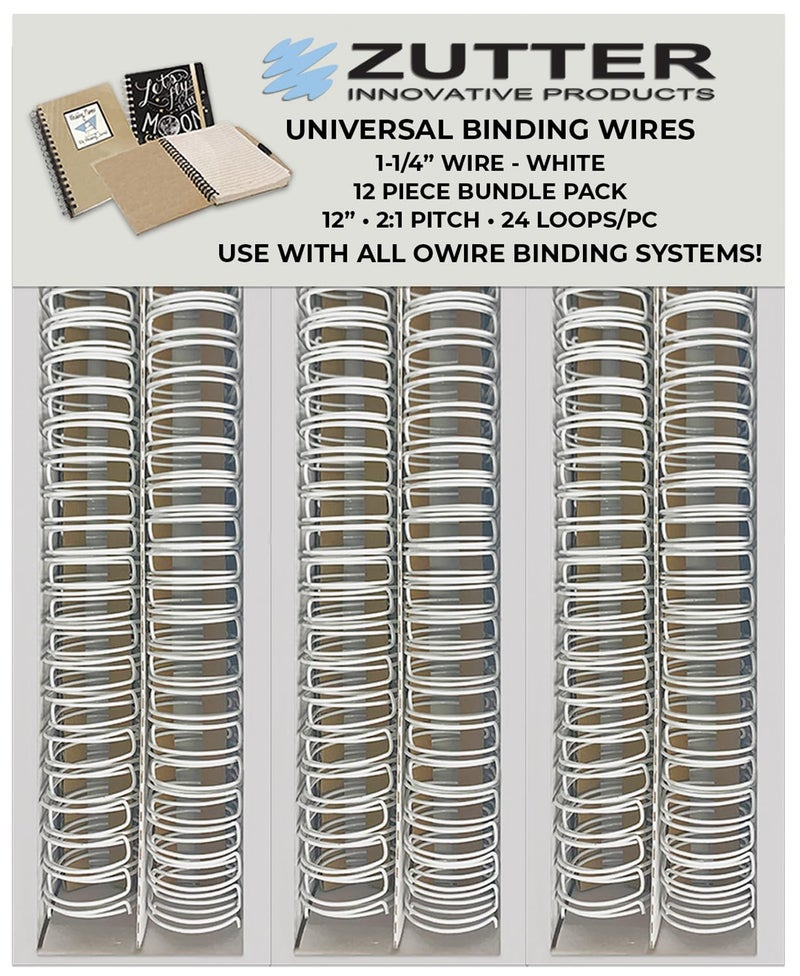 Binding Wires - White 12 Piece Bundle Pack - Compatible with All Wire Binding Systems